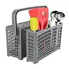 Housolution Universal Dishwasher Silverware Replacement Basket 10.35 x 5.9 x 5.39 inch, 2 in 1 Utensil/Cutlery Basket with 7 Compartments, Compatible with Bosch Maytag Kenmore KitchenAid Samsung, Gray