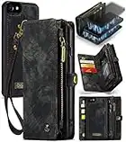 iPhone 8 /iPhone 7 Wallet Case, iPhone SE 2020 Leather Wallet Case Flip Magnetic Detachable Case ,Premium Cowhide Leather Purse Phone Cover with Flip Card Slots for iPhone 8 /iPhone 7 /iPhone SE 2020 (iPhone 8 /iPhone 7, black)