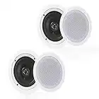 Pyle Pair 5.25” Flush Mount In-wall In-ceiling 2-Way Home Speaker System Spring Loaded Quick Connections Dual Polypropylene Cone Polymer Tweeter Stereo Sound 150 Watts (PDIC1651RD)