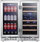 EdgeStar CWBV80261 30 Inch Wide 26 Bottle 80 Can Side-by-Side Wine and Beverage Center