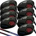 Japan WaZaki Hybrid Iron Set USGA R A Rules Golf Club,Whole Black Oil Finish,4-SW,with Covers,WLIIs Ltd Model,Mens Senior Flex,55g Graphite Shaft,Plus Length,Pack of 16