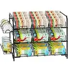 Mutool 3 Tier Can Rack Organizer, Stackable Food Storage Rack Kitchen Organizer, Can Holder Storage Rack for Counter-Top, Pantry Organizers and Storage, Black