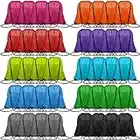 100 Pieces Drawstring Bag Gym Drawstring Backpacks Portable String Sack Bags Polyester Blank Cinch Drawstring Bags for Sports Travel Kids DIY Gift Storage Bag Set, 10 Colors