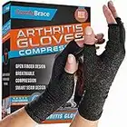 ComfyBrace Arthritis Hand Compression Gloves F.D.A. Comfy Fit, Fingerless Design, Breathable Moisture Wicking Fabric – Ease Muscle Tension, Relieve Carpal Tunnel Aches (Medium)