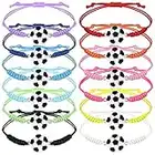 Tacobear 12PCS Football Bracelets Amitié Football Pinata Anniversaire Garcon Sport Cordon Tressé Bracelet Réglable Bracelet pour Femme Fille Homme Garçon Football Party Faveurs Fête Cadeau Pinata