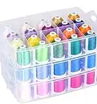 Simthread Machine Embroidery Thread Polyester 63 Colours with Plastic Storage Box for Embroidery Sewing Machines