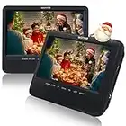 WONNIE 7.5” Inch Dual Portable DVD Player for Car, Two Screens (play same movies) support USB&SD Card Readers, Great Gifts for Kids