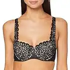 Iris & Lilly Women's Lace Wired Non-Padded Balcony Bra, Black, 38D