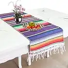 KEREDA Mexikanischer Tischläufer, Bunt Mexikanische Decke, Abwaschbar Küchentischdecke für Garten Party Outdoor Hochzeit - 14 Zoll x 84 Zoll