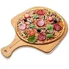 Kitchen Zone Bamboo Pizza Peel, Durable Wooden Pizza Board with Handle to Use as Serving Tray, Cutting Board