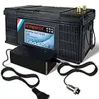 Batería de 12V 200 Ah LiFePO4, 100A BMS, batería de Litio Recargable hasta 7000 Veces de Ciclo Profundo, para Sistema Solar, RV, Barco, hogar, Camper