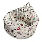 YuppieLife Stuffed Animal Storage Bean Bag Chairs Canvas Cover for Kids(No Filling)/Machine Washable and Durable Toddler Bean Bag Sofa Cover for Room Decor (Kid Painting, 27'')