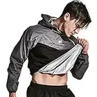 HOTSUIT Sauna Suit Men Weight Loss Jacket Pant Gym Workout Sweat Suits, Gray, 3XL