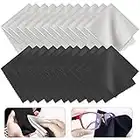 PERFETSELL 20Pcs Microfiber Cleaning Cloth 5.5x6.8inch Glasses Cleaning Cloth Lint Free Cloth Polishing Cloth for Cleaning Glasses/LCD Screens/Lenses/Camera/Cell Phone/Tablets(Black/Grey)