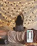 Photo Hanging Clips String, 50 LED Photo Clips String Lights 17ft Photo String Lights with Clips, 8 Modes Fairy Lights with Clips for Pictures, with Remote Function for Photos Pictures Cards