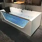 D-HYH 68 in Air Bubble Whirlpool Tub with Computer Control and LED Light, Massage Tub(D-Q408)