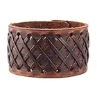 MULBA Antique Men's Brown Leather Cuff Bracelet, Leather Wrist Band Wristband Jewelry SL2259