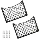 2 Pcs Car Storage Net, Campervan Storage Nets Rack with Plastic Frame, Car Storage Nylon Net Bag with 10 Pcs Screws, Cargo Mesh Bag Organiser for Motorhome, Boat