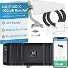 CEL-FI GO X | Cell Phone Booster for Homes | 4G, 5G, AT&T, Verizon & T-Mobile | The Only 100 dB Cell Phone Signal Booster | FCC Approved | 1 Antenna Kit