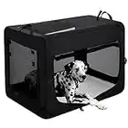 pettycare 31 inch Soft Collapsible Dog Crate for Medium Dogs, Portable Dog Travel Crate for Indoor & Outdoor, Soft Sided Pet Foldable Kennel Cage with 3-Door Durable Mesh Windows & Strong Steel Frame