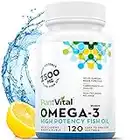 PlantVital-Omega 3 Fish Oil Capsules- Omega 3 Supplements EPA and DHA - Support Cognitive Health, Healthy Brains, Eyes, Hair, and Nerves in Children up to 12 years of age- No Fish Flavor- 120 Count