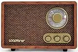 LoopTone AM FM Vintage Radio with Bluetooth Play Mp3,Retro Wood Table Radio for Kitchen Living Room with Rotary Knob