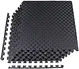 BalanceFrom 1" EXTRA Thick Puzzle Exercise Mat with EVA Foam Interlocking Tiles for MMA, Exercise, Gymnastics and Home Gym Protective Flooring, One Inch Thick, 24 Square Feet (Black)