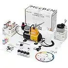 MEEDEN Airbrush Kit with Compressor AC200, 24 Airbrush Paints and 3 Dual-Action Airbrush Guns, Hose and Cleaning Kits, Professional and Quiet Airbrushing System for Models, Crafts, Painting, Hobbies