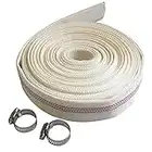 KATSU Tubo flessibile di Scarico Piatto 10 m x 25 mm, Inodore, con 2 Clips per pompe Sommerse e Pompe dell'Acqua, Laghetto Drenante, Giardino Irrigazione, Vasca Idromassaggio, Piscina, Bianco 664323