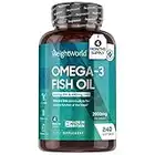 Omega 3 Fish Oil 2000mg - 240 Capsules (4 Months Supply) - 660mg EPA & 440mg DHA - Cod Liver Oil Capsules Alternative - High Strength Omega 3 Fatty Acids Supplements for Eyes, Brain & Heart (EFSA)