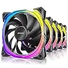 Antec RGB Fans, PC Fans, 5V-3PIN Addressable RGB Fans, 120mm Fan with Controller, Motherboard SYNC with 5V-3PIN, Fusion Series Black 5 Packs, compatible with Desktop