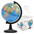 Fun Lites 10.6CM World Globe for Kids Learning, Educational Rotating World Map Globes Mini Size Decorative Earth Children Globe for Classroom Geography Teaching, Desk & Office Decoration