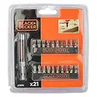 BLACK+DECKER A7074 A7074 -Juego en Blister de 20 Piezas para atornillar con Adaptador magnético