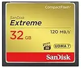 SanDisk SDCFXSB-032G-G46 - Tarjeta de Memoria Compact Flash de 32 GB (Velocidad de Lectura de 120 MB/s, Velocidad de Escritura de 85 MB/s, UDMA 7), Dorado