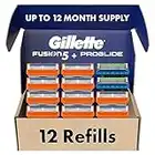 Gillette Mens Razor Blade Refills, 10 Fusion5 Cartridges, 2 ProGlide Cartridges, Lubrastrip for a More Comfortable Shave