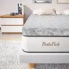 BedsPick 3 Inch Memory Foam Mattress Topper Twin XL Size, Bamboo Charcoal Mattress Pad Twin Extra Long, Super Soft College Dorm Bed Toppers, CertiPUR-US Certified