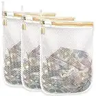 Amazon Brand - Pinzon Durable Honeycomb Mesh Laundry Bags, Washing Machine Wash Bags, Reusable and Durable Mesh Wash Bags for Delicates Blouse, Hosiery, Underwear, Bra, Lingerie Baby Clothes - 3M