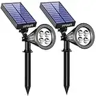 URPOWER Lampes solaires 2-en-1 Solar Powered 4 LED réglable projecteur Mur lumière Paysage lumière vive et Sombre détection Automatique Marche/arrêt de sécurité Night Lights pour Patio Jardin allée