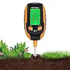 Wigearss 4-in-1 Soil PH Meter Digital Plant Moisture Meter with PH Temperature Light Environment's Moisture Soil PH Meter Soil Sensor Tester for Garden Indoor and Outdoor Plants Farm Lawn