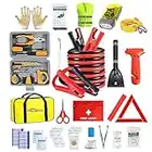 Lcbnhpy Roadside Emergency Car Kit with Jumper Cables, Auto Winter Safety Tool Kit for Men Woman New Drivers