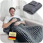 Vybelle ® Gewichtsdecke Erwachsene 180 x 115 cm ca. 9.1kg [HANDGEWEBT] atmungsaktive Schwere Decke Co2 Neutral - Therapiedecke für Entspannung und Guten Schlaf - Anti Stress Weighted Blanket