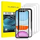 QUESPLE 3 Pack Screen Protector for iPhone 11/ XR (6.1 Inch), Military Grade Shatterproof Premium Tempered Glass Film/Case-Friendly/Easy Installation/HD-Bubble Free