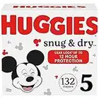 HUGGIES Diapers Size 5 - Huggies Snug & Dry Disposable Baby HUGGIES Diapers, 132ct, One Month Supply