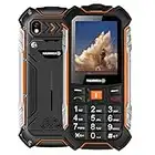 Hammer H Power LTE Handy ohne Vertrag,2.4 Zoll Farbdisplay,Robust,Mega Batterie 3100 mAh,(IP68),Stoßfest,Baustellen Tasten,Taschenlampe,Dual SIM,256MB Tastenhandy - Schwarz