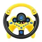 LQKYWNA Volante Giocattolo, Bambini Simulatore di Guida Auto Giocattolo dei Bambini Copilot Volante Puzzle Regalo Educativo Precoce (Giallo)