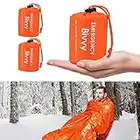 Saco de Emergencia Dormir, Supervivencia Manta, Aislamiento Térmico, Fácil de Localizar Portátil, Impermeable Ligero Equipo de Supervivencia Manta Bolsas para Senderismo Caza Camping Mantener Caliente