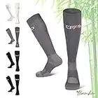 COMPRESSION FOR ATHLETES, Calcetines de compresión de bambú, Comodidad y Ajuste, Costura Plana en la Puntera