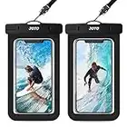 JOTO 2 uds. Bolsa Estanca Móvil Universal, Funda Impermeable para iPhone 14/13/12 Mini/Pro/Pro MAX/11/XS/XR/8 Plus/7 Plus, Galaxy Note10+/S20 Ultra/S20+/S10e Móvil hasta 7" -Negro