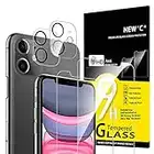 NEW'C [4 Pack, 2 x Protector Pantalla para iPhone 11 y 2 x Protector de Lente de Cámara - Cristal Templado - Anti-Rayaduras - Ultra Resistente - Cristal Dureza 9H