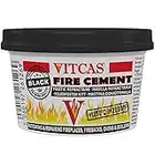 VITCAS Black Fire Cement - Excellent Adhesion - Converts to Rock - For Patching and Repairing – Fireplaces – Stoves - Boilers – Quick Repair Time – Air Tight Seal – 500 grams